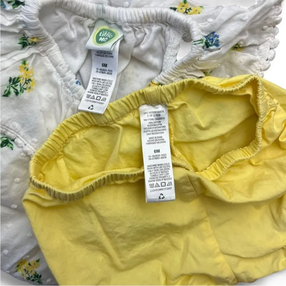 Floral Print Baby Top with Yellow Bloomers 6 months